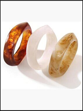 Chunky Acrylic Bangle Bracelets Set Statement Resin Stackable Trendy Jewelry